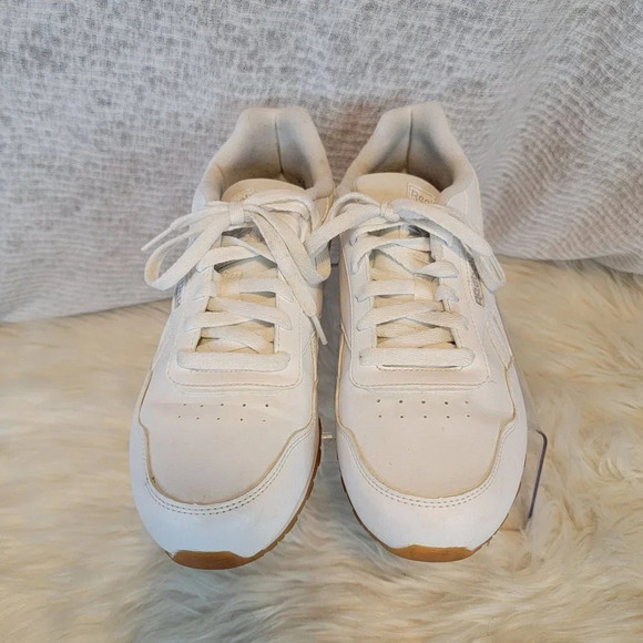 Womens White Reebok Classic‎ Run Sneakers Logo Cushioned Normcore Basic Size 10 - Picture 6 of 14